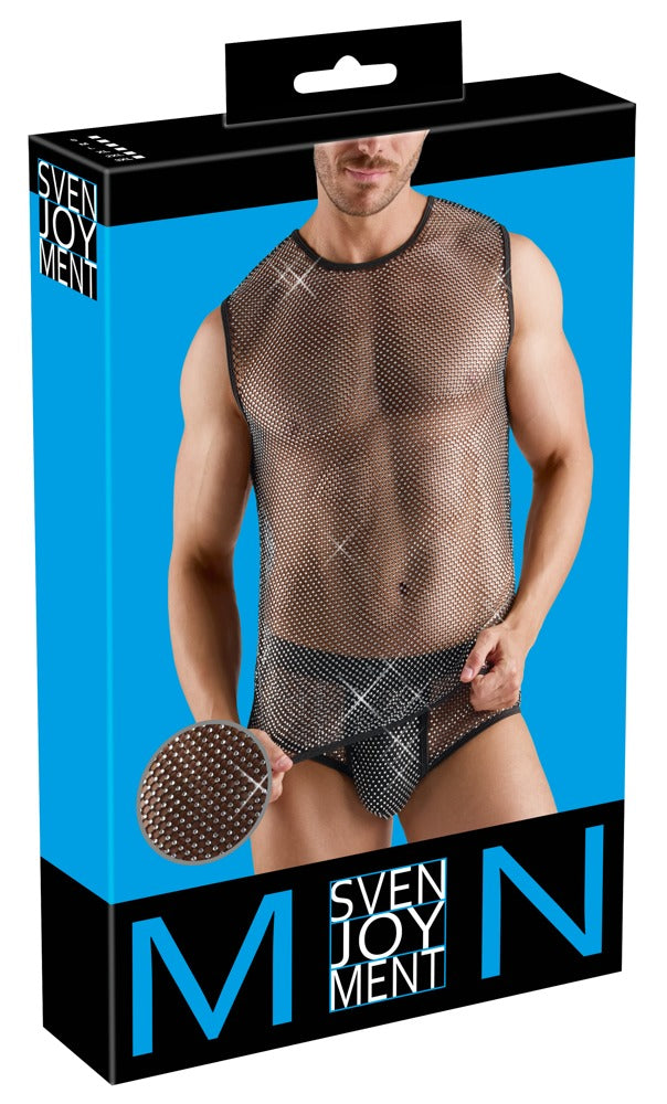 Svenjoyment Netzshirt mit Glitzersteinen - Produktansicht 8