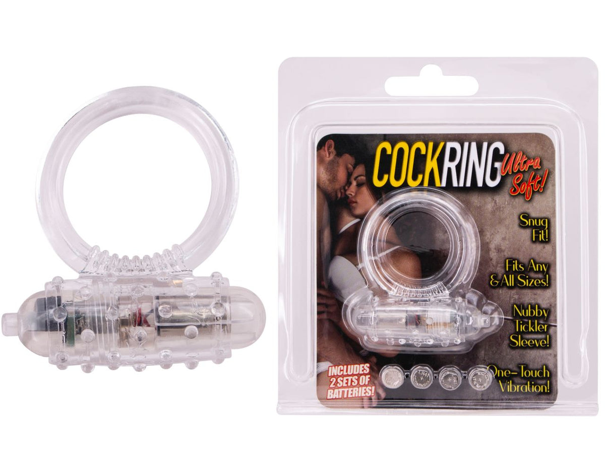 Silicone Soft Cock-Ring transp. m. Vibr. - Produktansicht 1