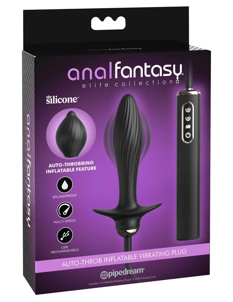Anal Fantasy Elite Auto-Throb aufblasbarer Analvibrator in Schwarz in der Originalverpackung