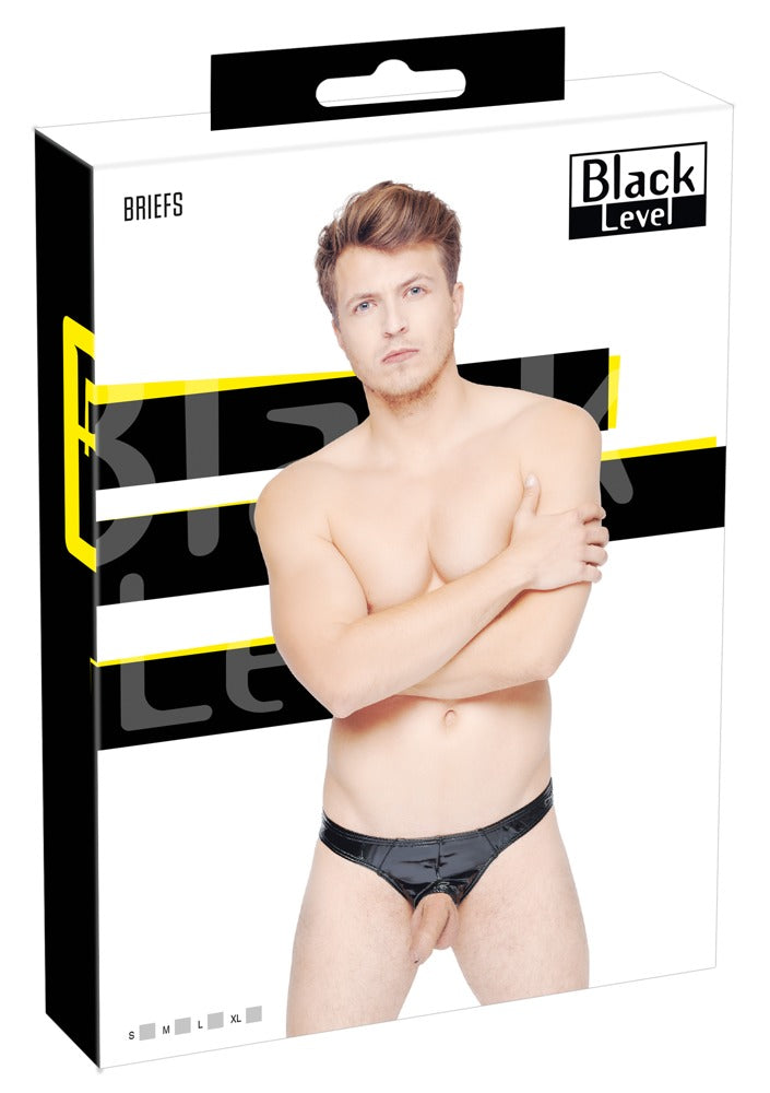 Verpackung des Black Level Lack-Slips mit Showmaster-Öffnung