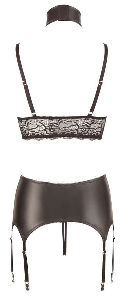 Rückansicht des Cottelli BONDAGE Sets mit Bralette, Strapsstring und verstellbaren Details
