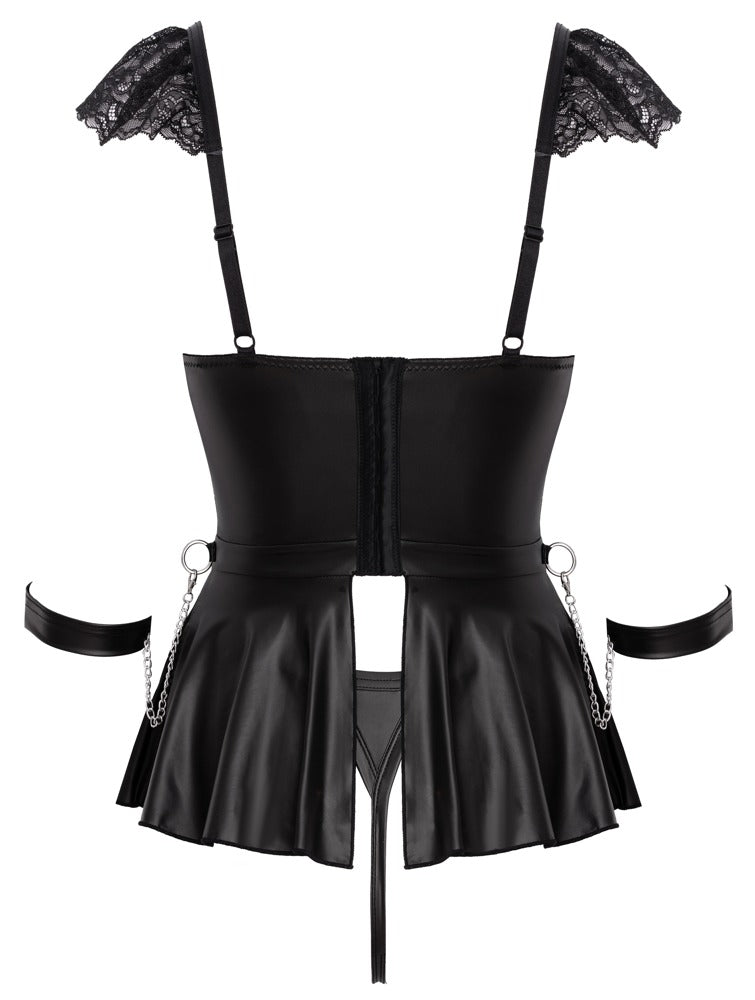 Rückansicht des Cottelli BONDAGE Sets mit Wetlook-Material und verstellbaren Details