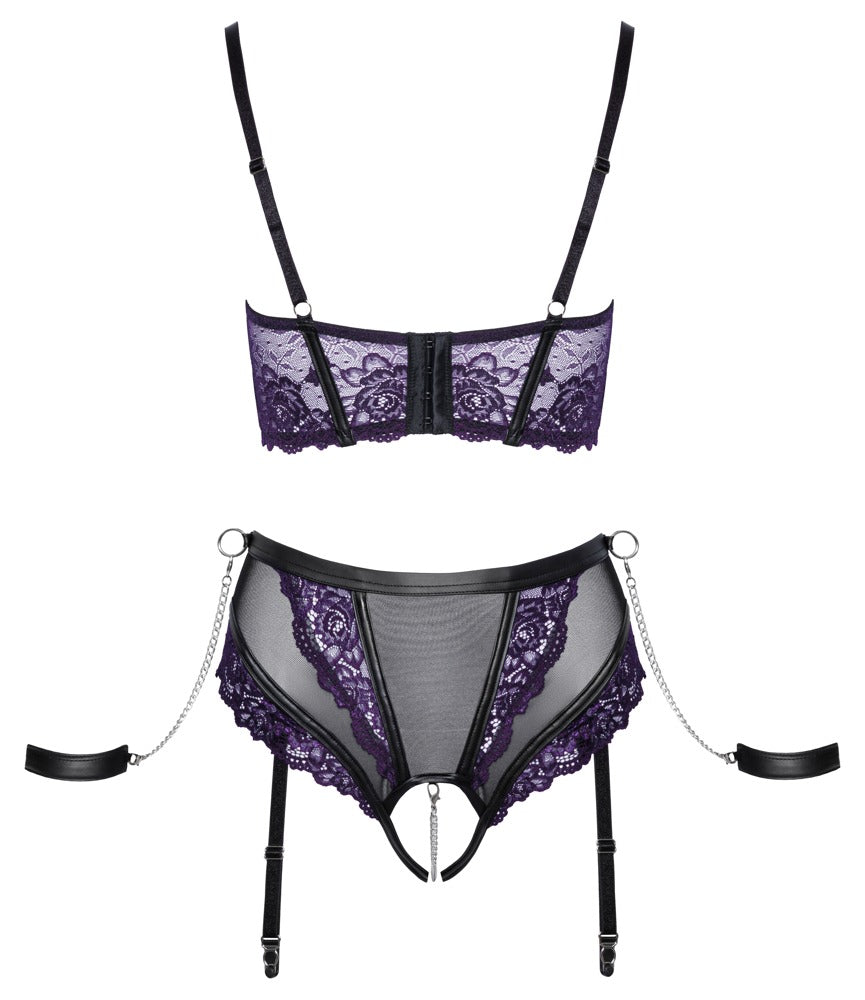 Rückansicht des Cottelli BONDAGE Sets mit Hebe, Straps-Slip und verstellbaren Details.