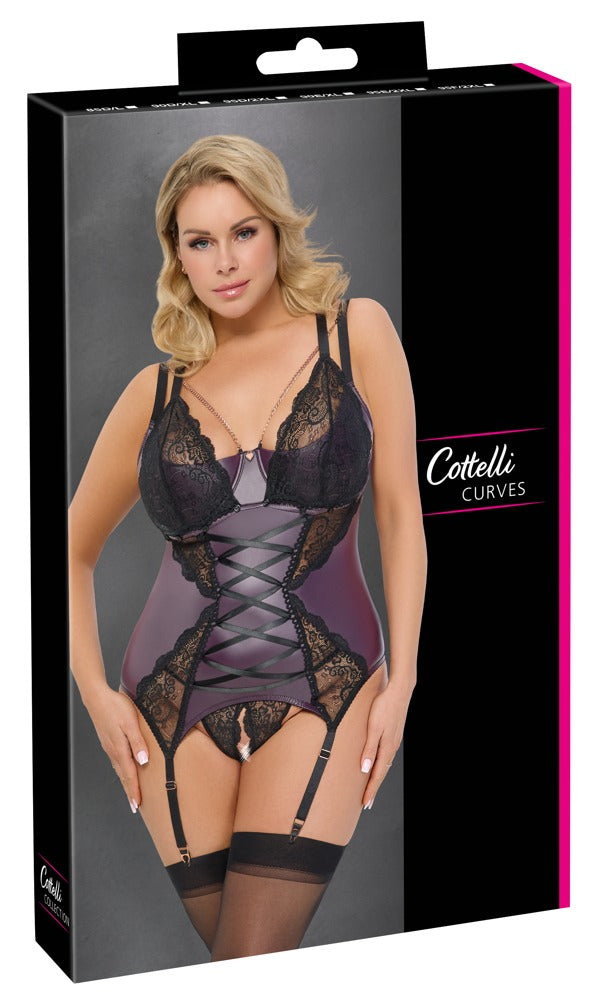Verpackung des Cottelli CURVES Strapshemd-Sets mit String ouvert
