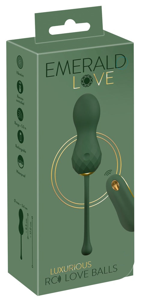 Emerald Love Luxurious RC Love Balls in Grün mit Fernbedienung in der Originalverpackung