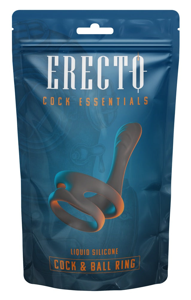 Erecto Cock & Ball Ring mit Dammstimulator in der Originalverpackung