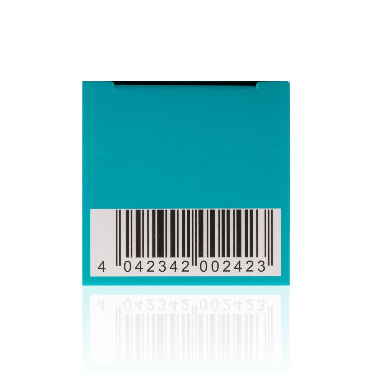 ERO by HOT MARATHON Spray – türkisfarbene Unterseite der Originalverpackung mit weißem Barcodefeld und aufgedrucktem Strichcode in frontaler Detailansicht – erhältlich bei Evoria Care