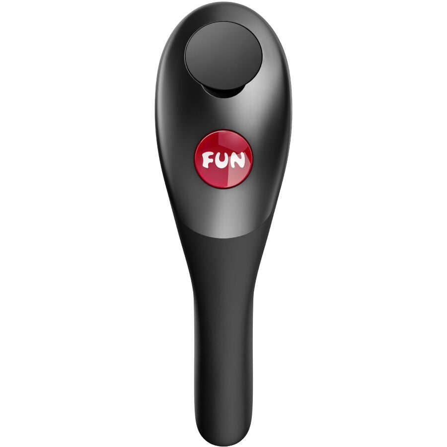 FUN FACTORY BE·ONE Fingervibrator in Schwarz mit zentralem Bedienelement in der Vorderansicht