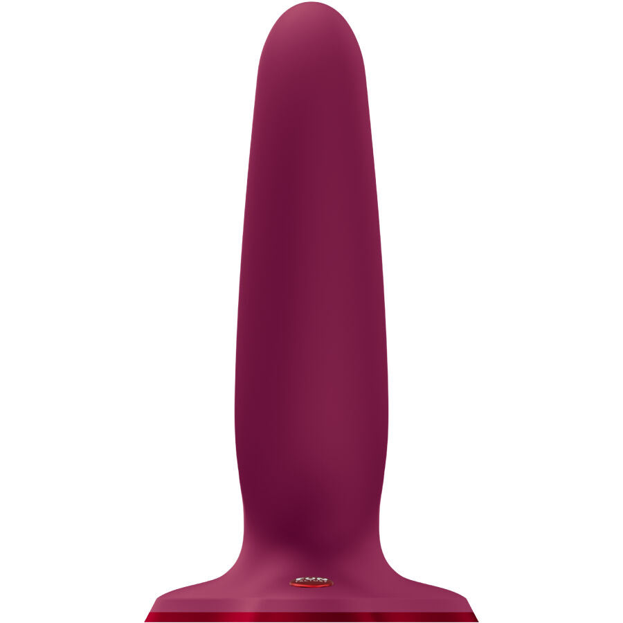 FUN FACTORY RYDE Grinding Doppeldildo in Pink mit Saugfuß in der Seitenansicht