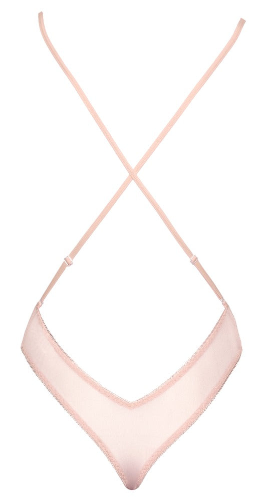 Kissable Body in Zartrosé mit freiem Rücken und gekreuzten Trägern als Produktansicht von hinten