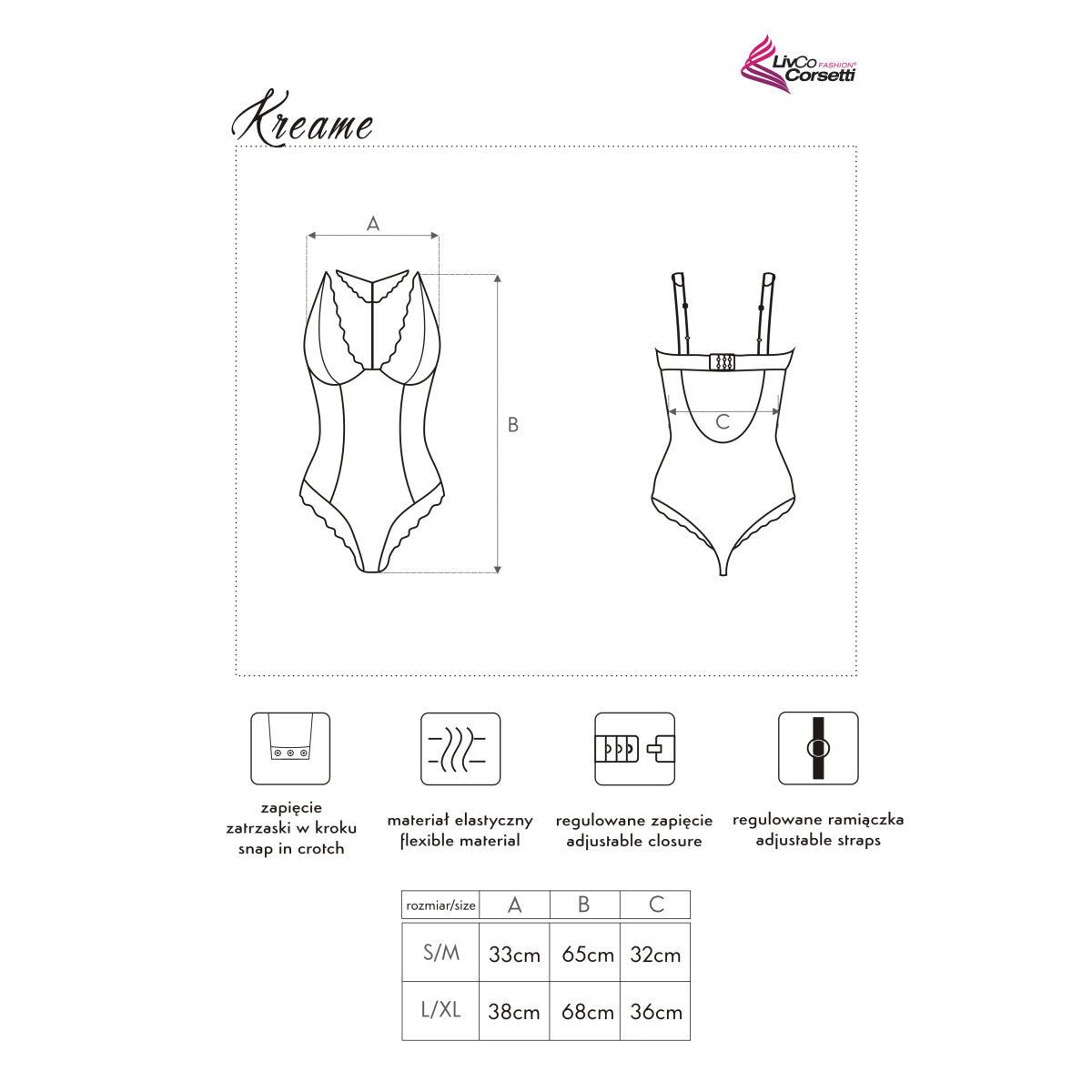LivCo Corsetti Fashion LC Kreame body pink - Produktansicht 7