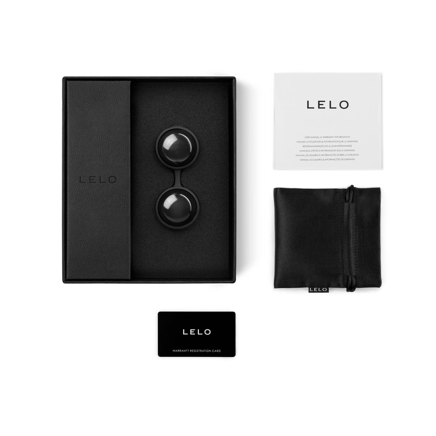 LELO Luna Beads Noir Set mit Kugeln und Aufbewahrungstäschchen