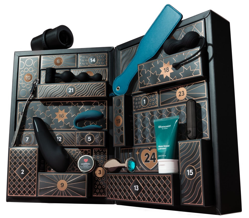 Geöffneter Magic Shiver Luxury Adventskalender 2026 mit sichtbaren Premium-Toys und Geschenkboxen