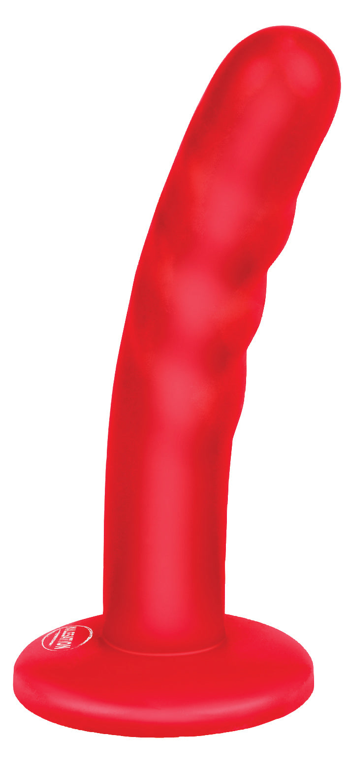MALESATION Barny ergonomisch geformter Silikon-Dildo in Rot mit breitem Saugfuß