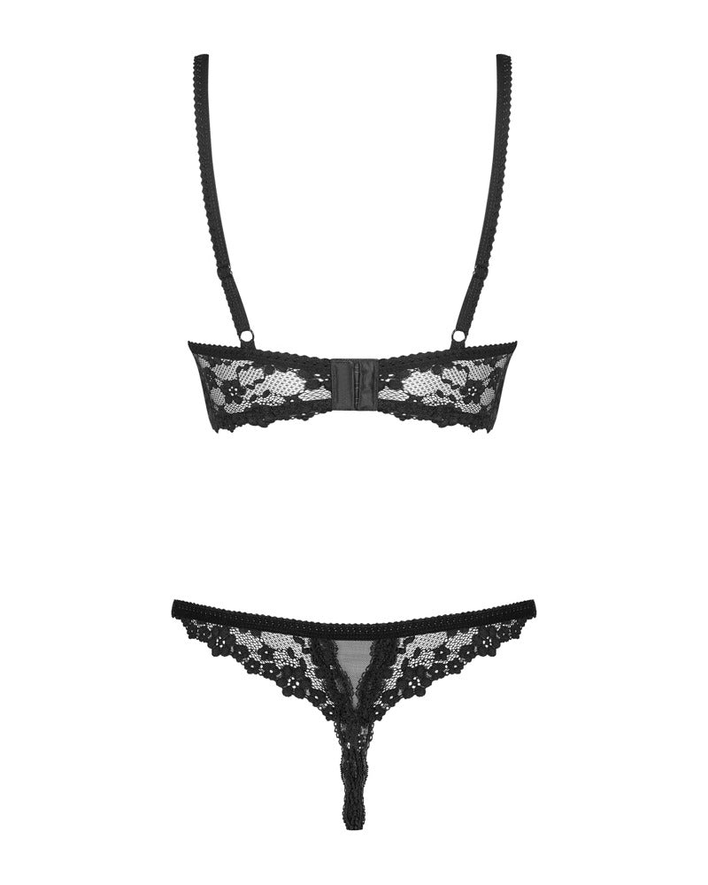Rückansicht des Obsessive Letica Dessous-Sets mit verstellbaren Trägern und offenem String