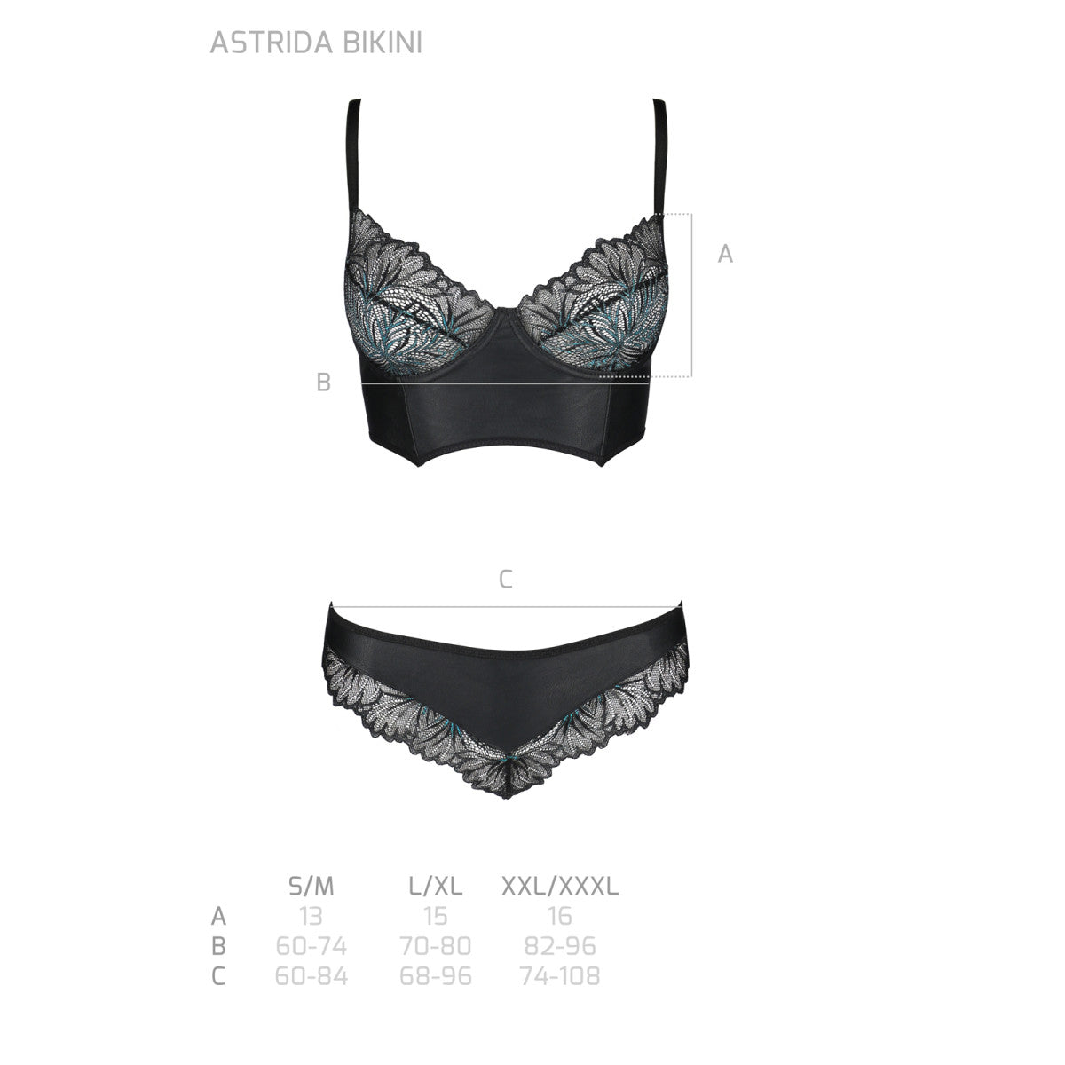 Passion PE Astrida bikini 2pcs set black - Produktansicht 8