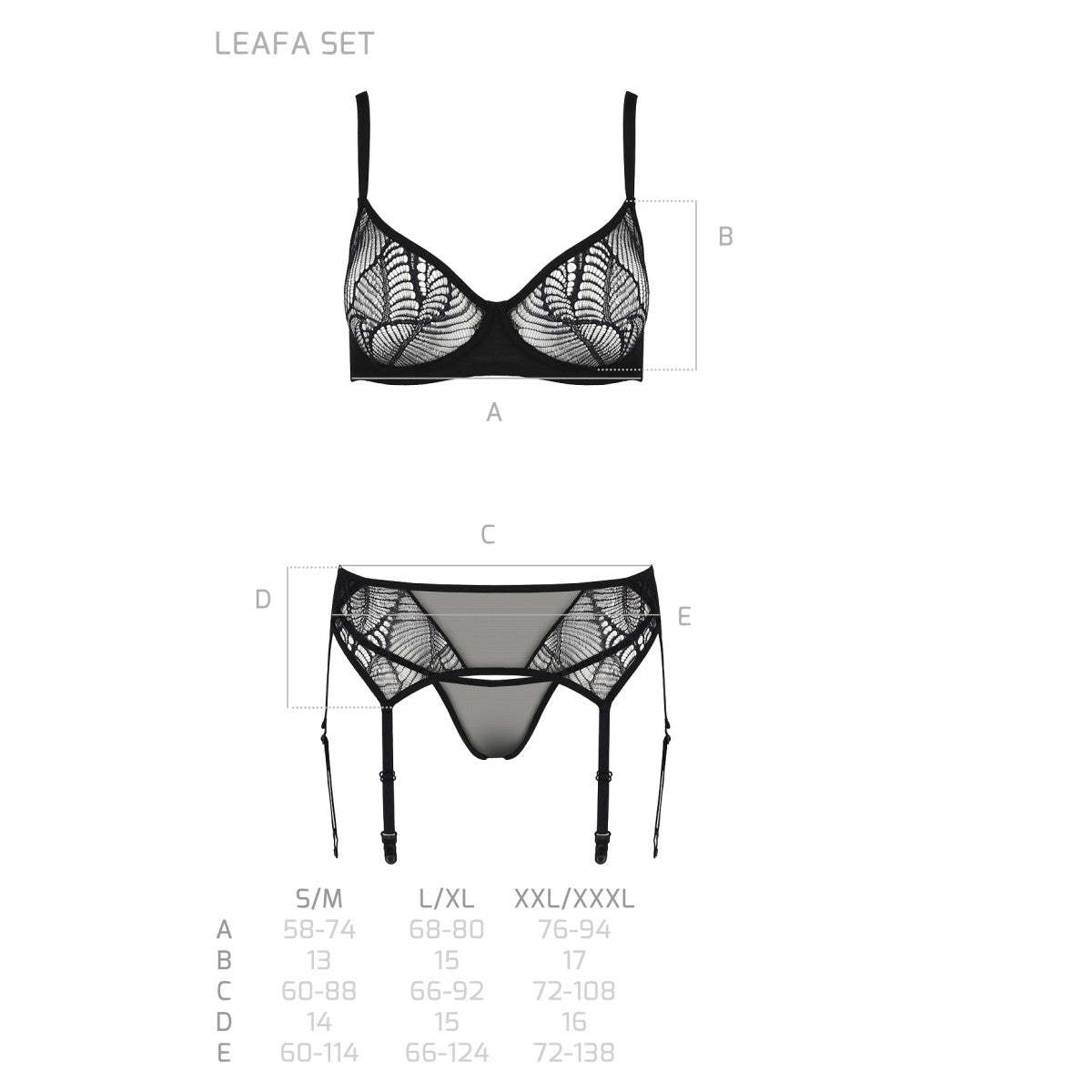 Passion PE ECO Leafa 3pcs set black - Produktansicht 7