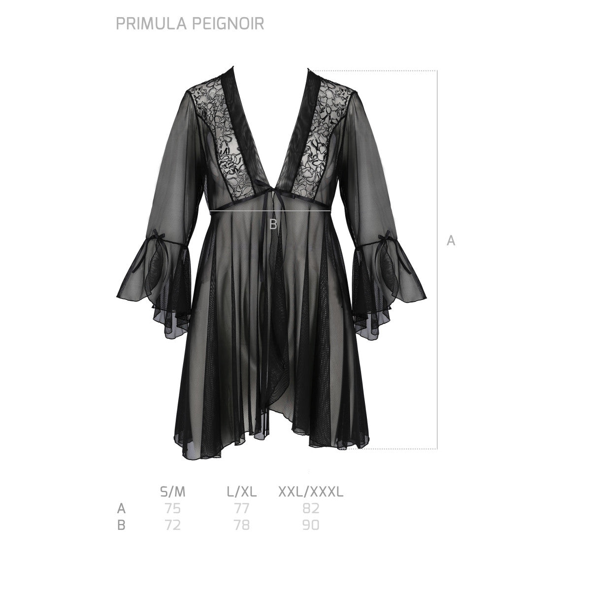 Passion PE ECO Primula peignoir black - Produktansicht 7