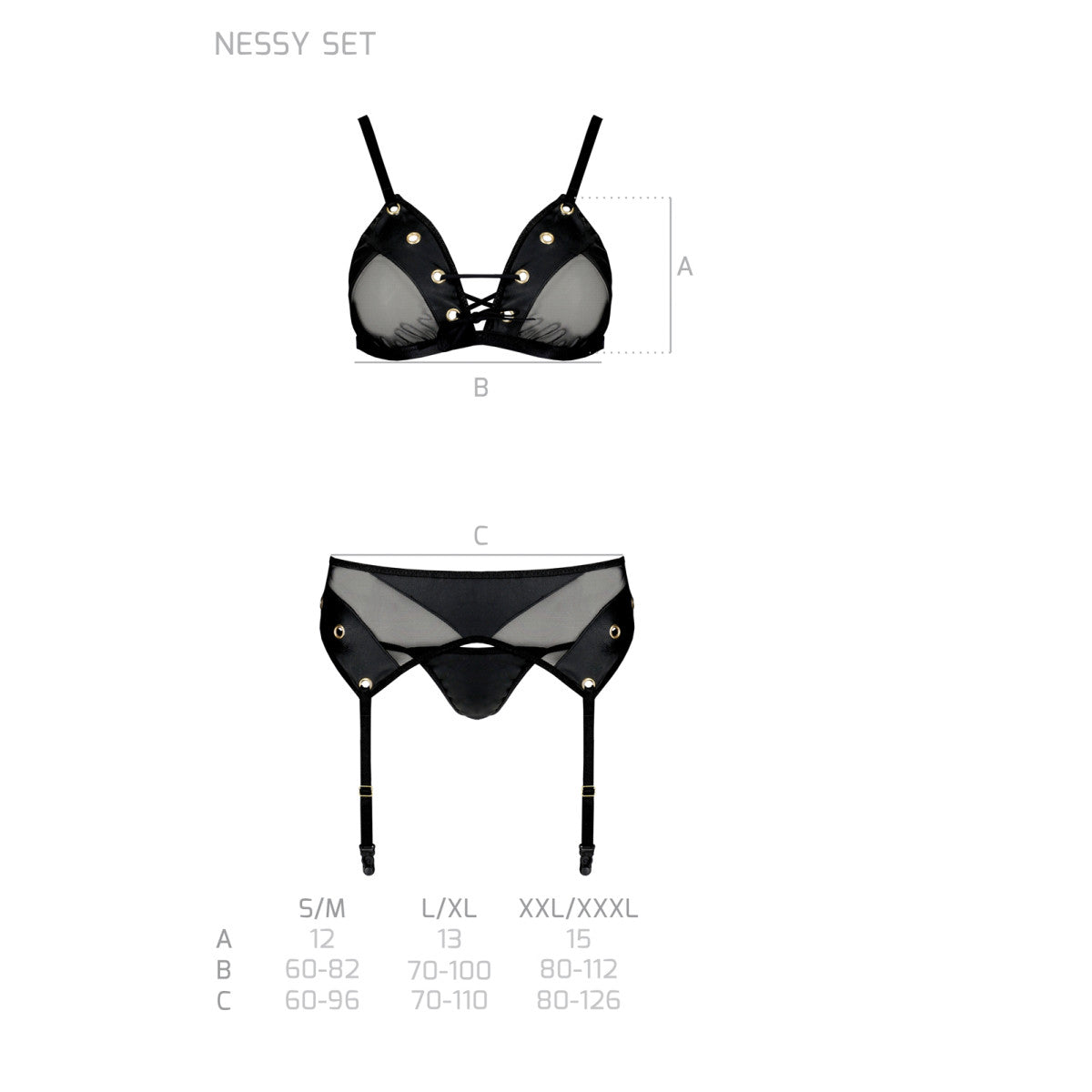 Passion PE Nessy 3pcs set black - Produktansicht 7