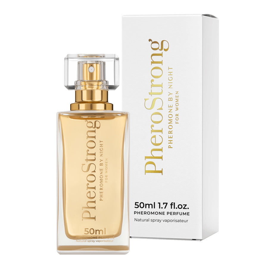 PheroStrong Pheromone Parfum by Night für Frauen 50ml Flakon und Verpackung im Set
