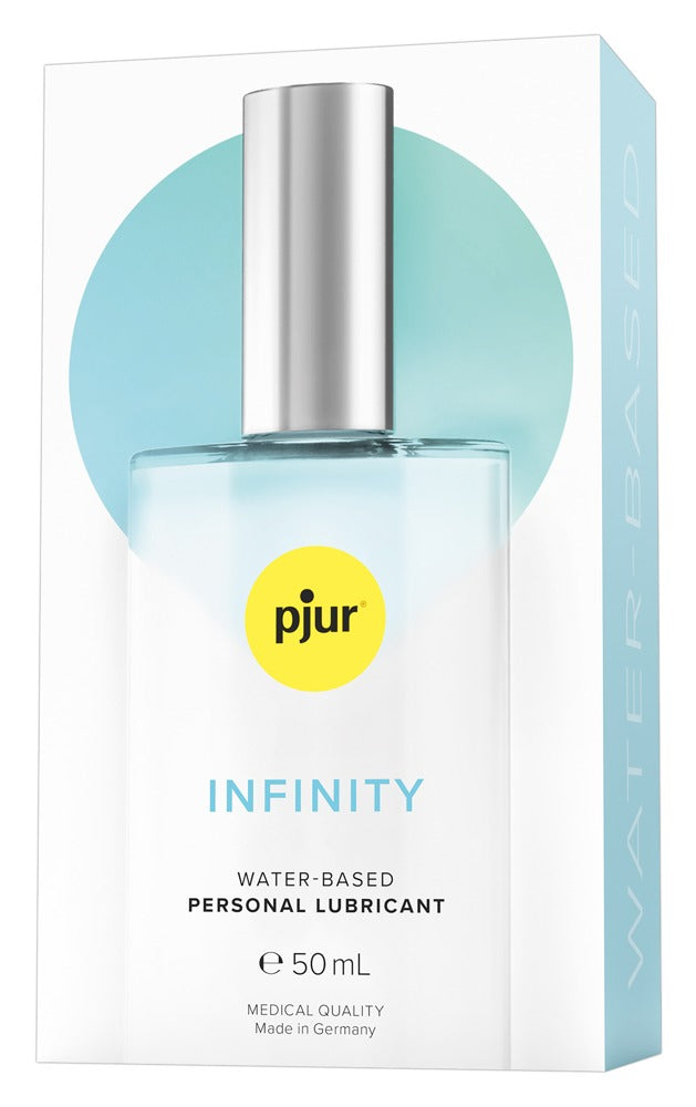 pjur INFINITY wasserbasiertes Gleitgel Premium Design Glasflasche mit Verpackung