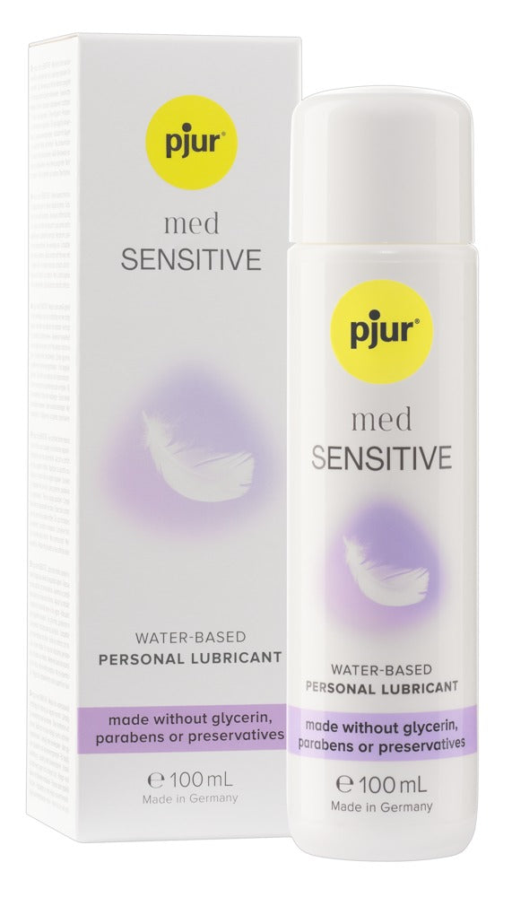 pjur med SENSITIVE wasserbasiertes Gleitgel für sensible Haut mit Verpackung – 100 ml, frei von Glycerin, Parabenen und Konservierungsstoffen