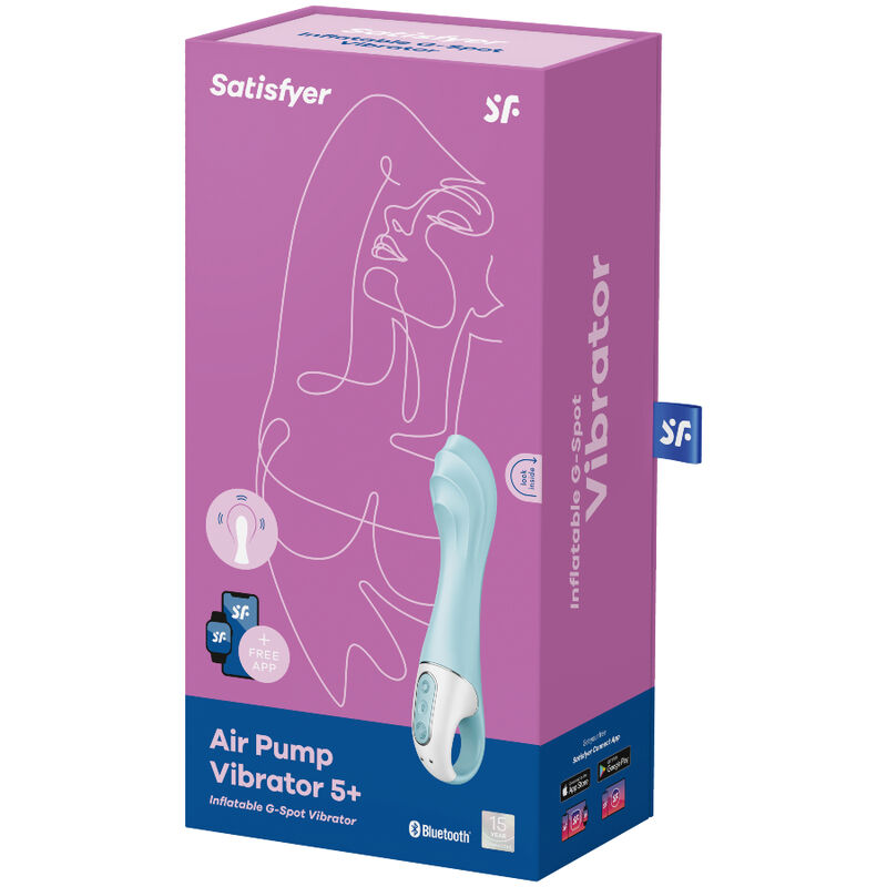 Satisfyer Air Pump Vibrator 5+ in Hellblau in der Originalverpackung