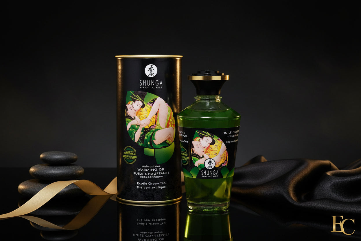 SHUNGA Intimate Kisses Öl Organica Green Tea 100ml – Intimes Wellness Öl mit Duft nach grünem Tee und organischen Inhaltsstoffen
