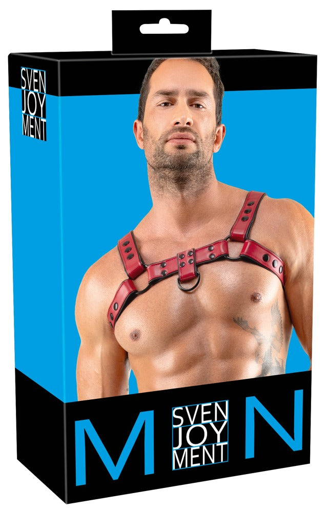 Verpackung des roten Svenjoyment Brustharness
