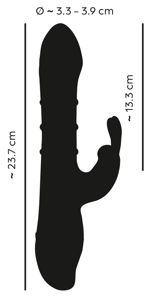 Silhouettenansicht des You2Toys Rabbit Vibrators mit 3 Moving Rings