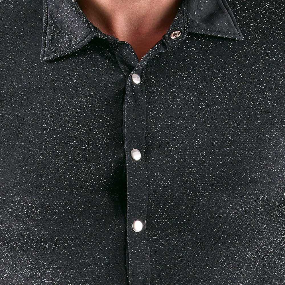 Svenjoyment Lurex-Hemd schwarz/silber - Produktansicht 4