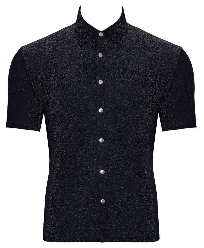 Svenjoyment Lurex-Hemd schwarz/silber - Produktansicht 1