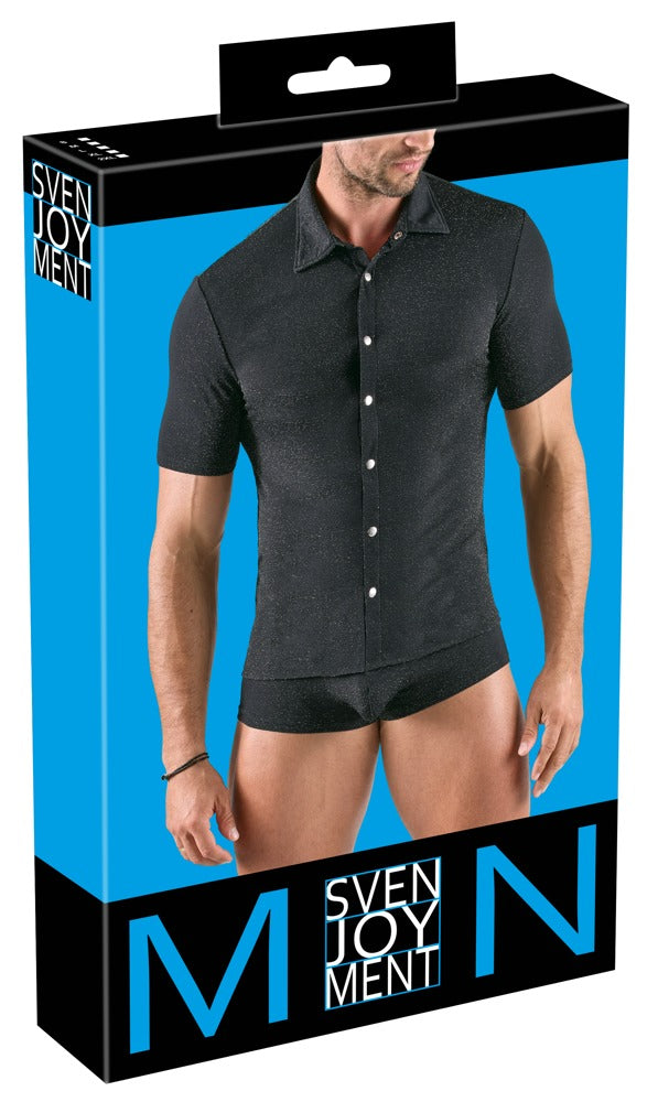 Svenjoyment Lurex-Hemd schwarz/silber - Produktansicht 7