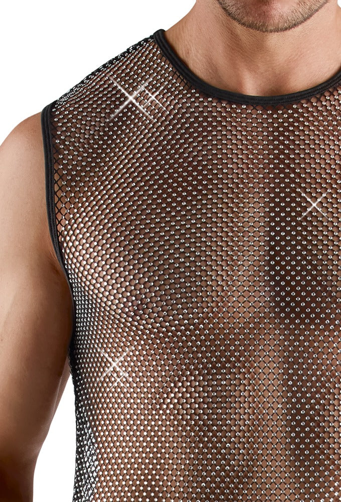 Svenjoyment Netzshirt mit Glitzersteinen - Produktansicht 5