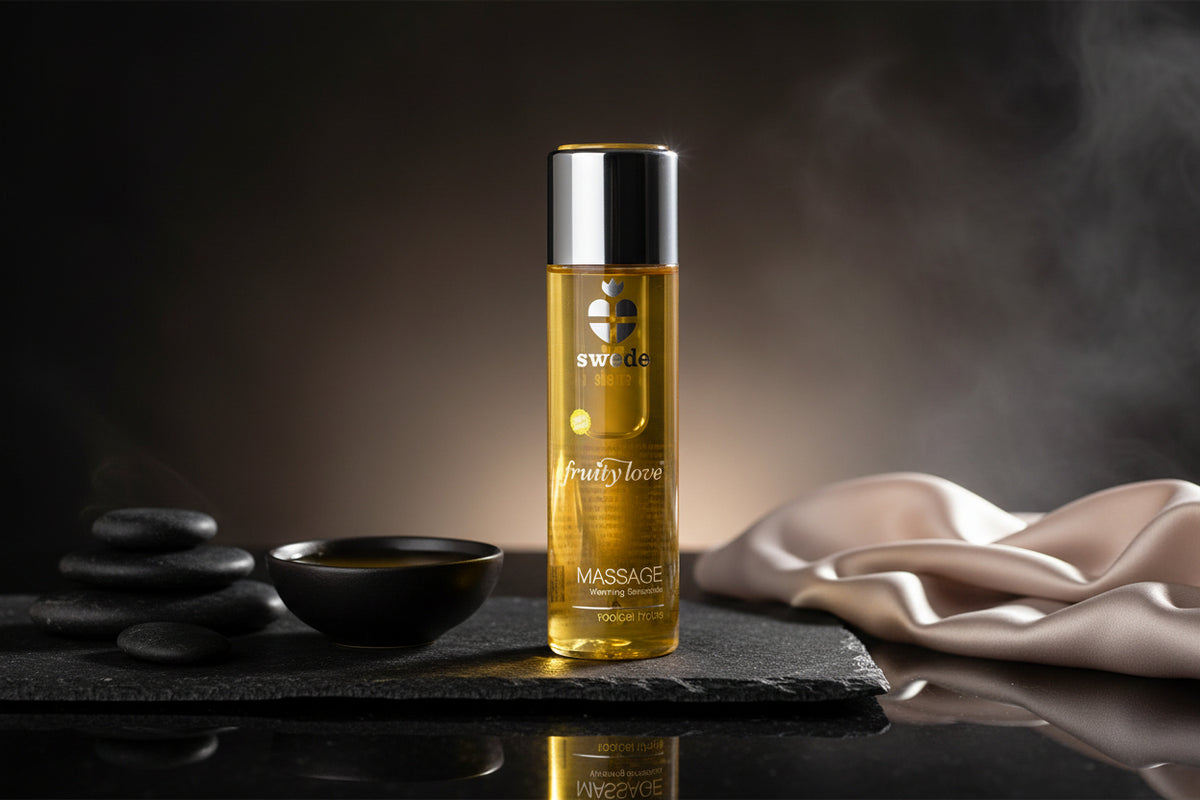 Fruity Love Massage Lotion von Swede in tropischem Design.