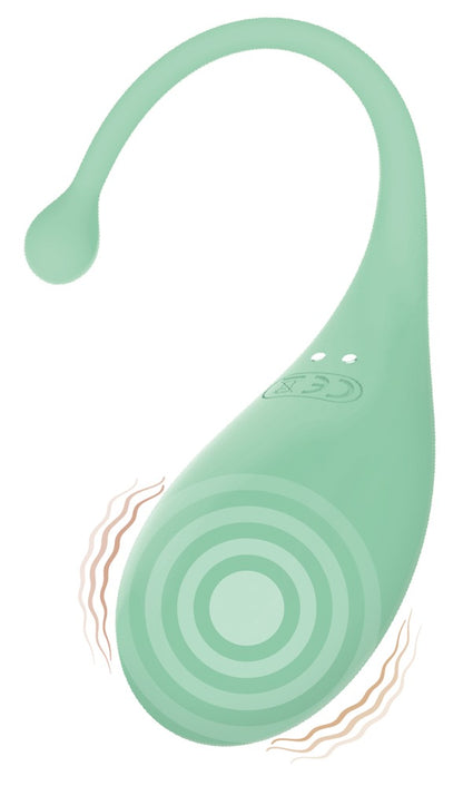 Adrien Lastic Palpitation Vibro-Ei in Mint in Rückansicht mit glatter Oberfläche und langem flexiblem Rückholband