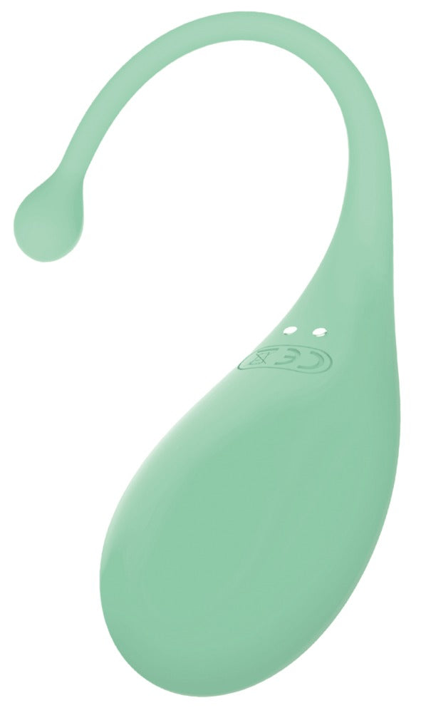 Adrien Lastic Palpitation Vibro-Ei in Mint in Vorderansicht mit tropfenförmigem Körper und flexiblem Rückholband