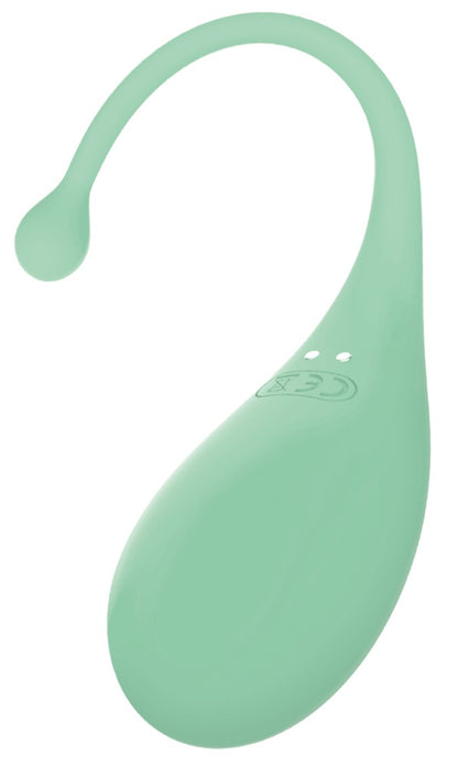 Adrien Lastic Palpitation Vibro-Ei in Mint in Vorderansicht mit tropfenförmigem Körper und flexiblem Rückholband