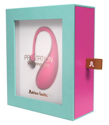 Adrien Lastic Palpitation pinkes Vibro-Ei in der Originalverpackung mit Produktabbildung und Funktionssymbolen