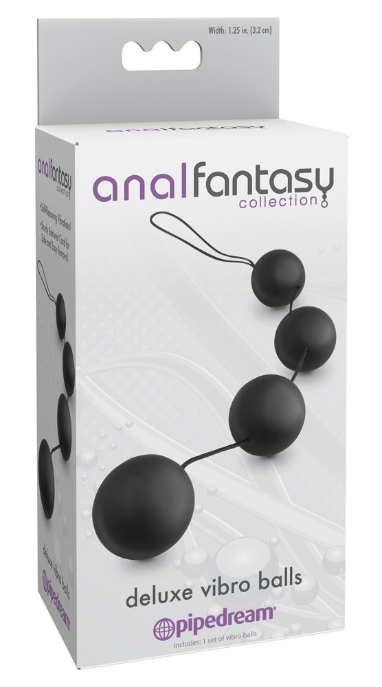 Anal Fantasy Deluxe Vibro Balls mit vier schwarzen Kugeln in der Originalverpackung