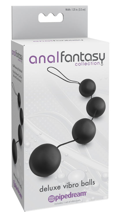Anal Fantasy Deluxe Vibro Balls mit vier schwarzen Kugeln in der Originalverpackung