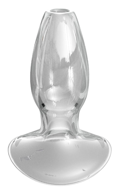 Anal Fantasy Elite Anal Gaper transparenter Glasplug in Hauptansicht mit hohlem Open-Tunnel-Design und breiter Sicherheitsbasis