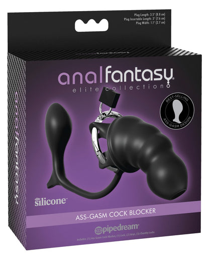 Anal Fantasy Elite Ass-Gasm Cock Blocker in der Originalverpackung mit Produktabbildung