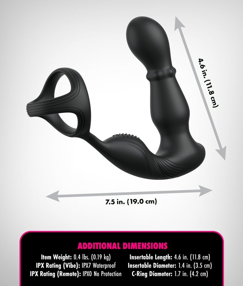 Anal Fantasy Elite Ass-Gasm Slide & Glide in Funktionsansicht mit auf- und abgleitender Perlenmassage und vibrierendem Perineum-Stimulator
