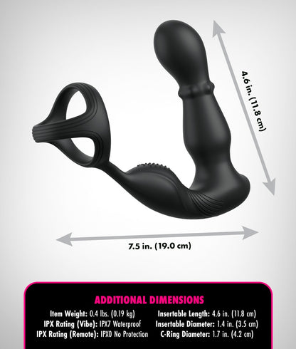 Anal Fantasy Elite Ass-Gasm Slide & Glide in Funktionsansicht mit auf- und abgleitender Perlenmassage und vibrierendem Perineum-Stimulator