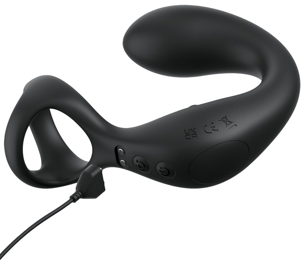 Anal Fantasy Elite Ass-Gasm Taint-Alizer in Seitenansicht mit ergonomischem Prostata-Schaft, Ringelement und Dammstimulator