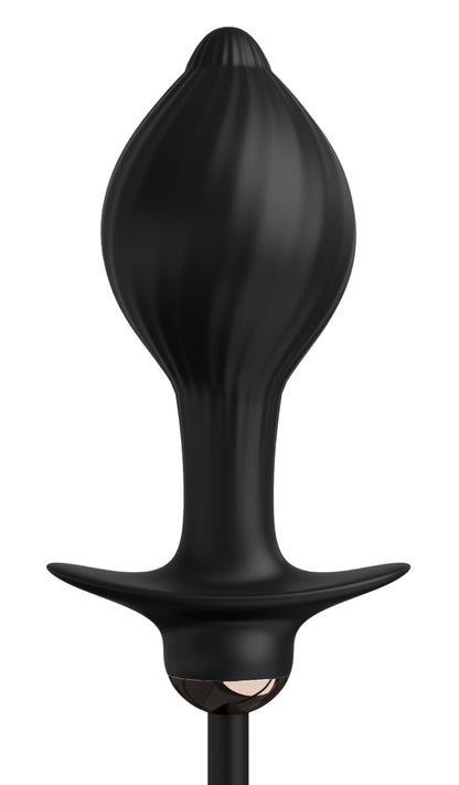 Anal Fantasy Elite Auto-Throb aufblasbarer Analvibrator in schräger Perspektivansicht mit breiter Basis und ergonomischer Form