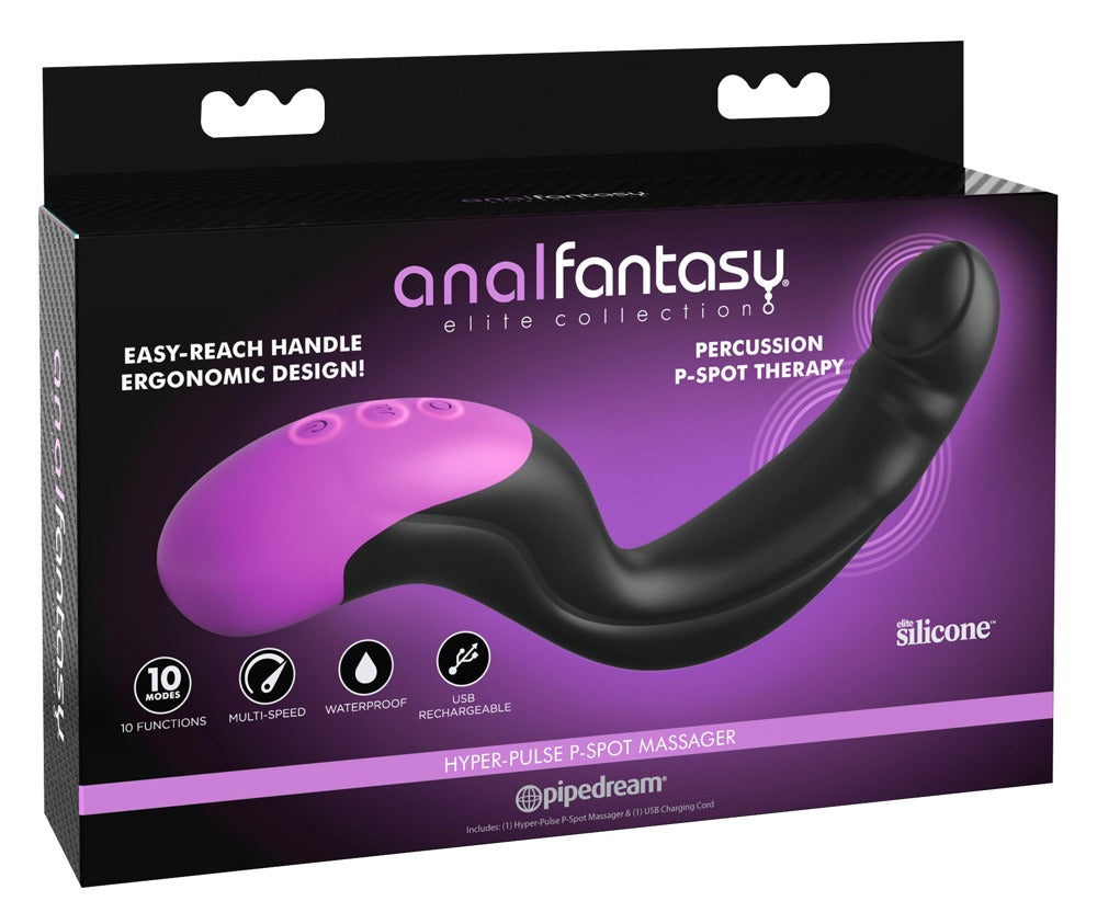 Anal Fantasy Elite Hyper-Pulse Prostatavibrator in Schwarz und Lila in der Originalverpackung