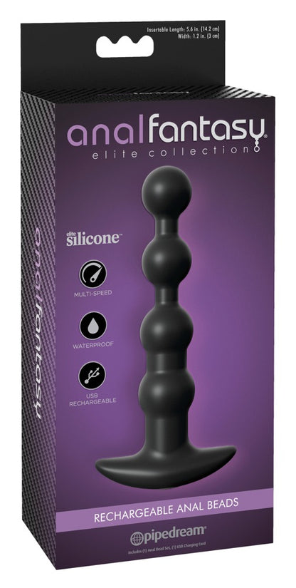 Anal Fantasy Elite Rechargeable Anal Beads in Schwarz in der Originalverpackung