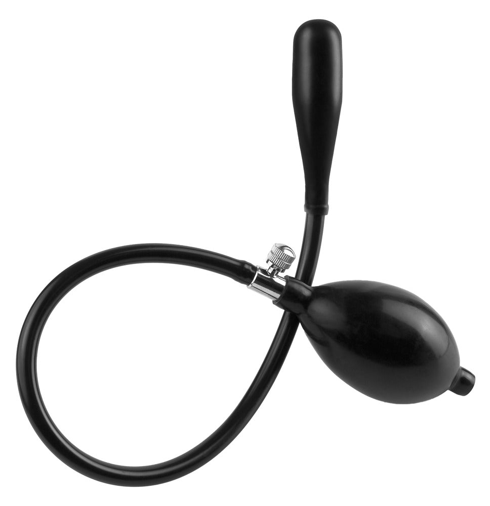 Anal Fantasy Inflatable Ass Expander in Schwarz in Hauptansicht mit aufblasbarem Analplug, Schlauch und Pumpball